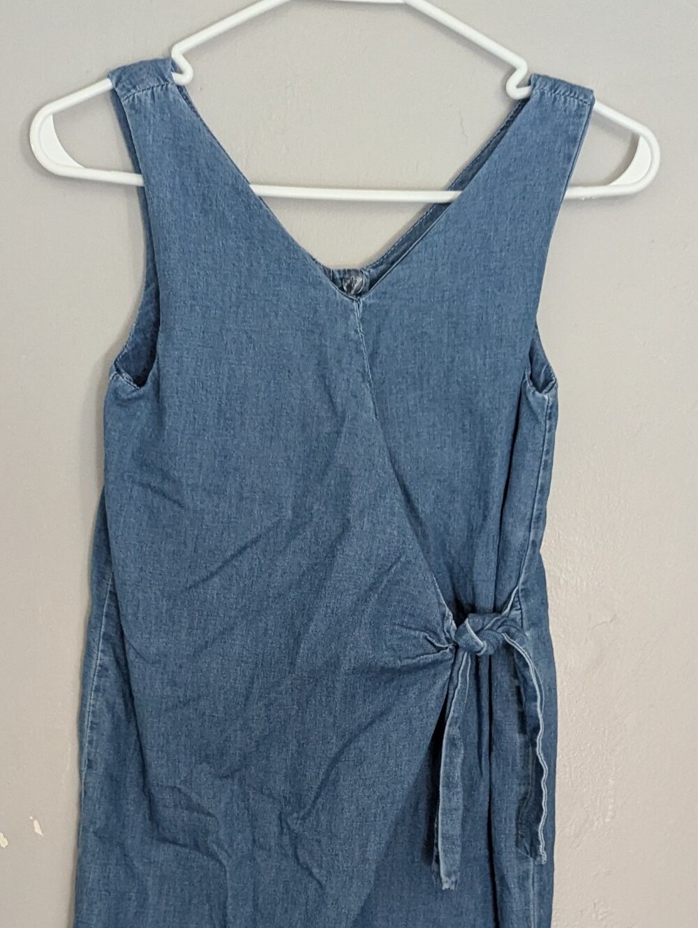 Zara Blue Denim Kids One-Piece Overalls with Side Tie